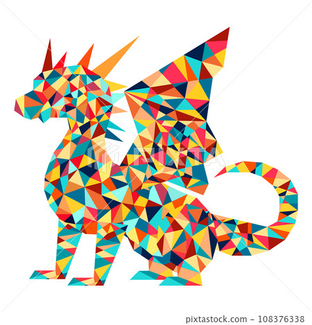 New Year Dragon Symbol 2024 Chinese Zodiac Mosaic 108376338