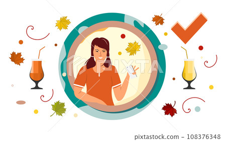 Party Alcohol Order Vector Drink Girl Celebration Party Alcohol Order Vector Drink Girl Celebration 108376348