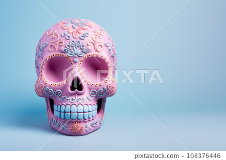 Bright creative skull sugar loaf is made in Mexican traditions. Bright creative skull sugar loaf is made in Mexican traditions. 108376446