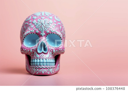 Bright creative skull sugar loaf is made in Mexican traditions. 108376448