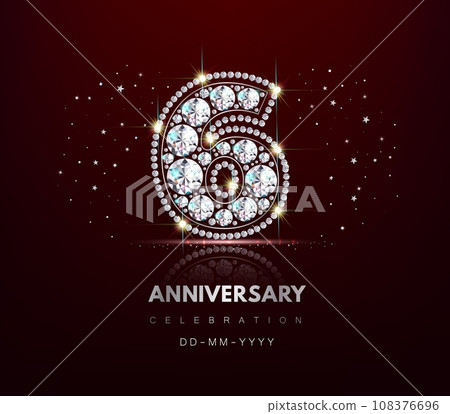 Birthday numbers anniversary six vector realistic eps10 108376696