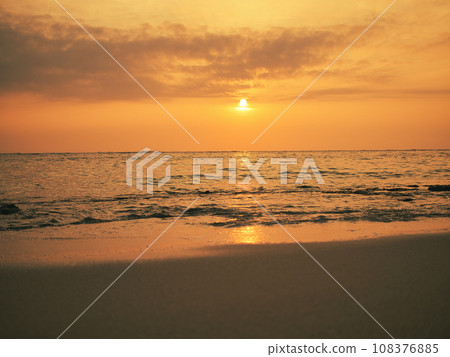 Beautiful coastal sunset. Yomitan Village, Okinawa Prefecture. Beautiful coastal sunset. Yomitan Village, Okinawa Prefecture. 108376885