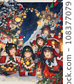 Christmas illustration Santa costume cosplay beauty Xmas illumination 108377079