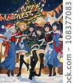 Christmas illustration Santa costume cosplay beauty Xmas illumination 108377083