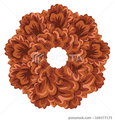 vector brown frame. frame of leaves and flowers in brown color. autumn frame vector brown frame. frame of leaves and flowers in brown color. autumn frame 108377175