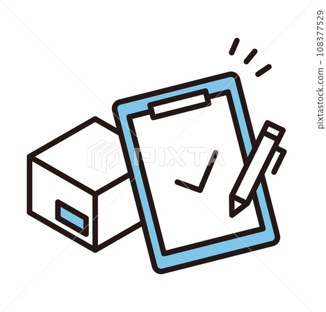 Cardboard confirmation check inspection icon 108377529