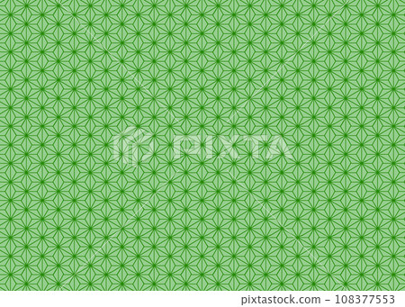 Japanese pattern background hemp leaf pattern green Japanese pattern background hemp leaf pattern green 108377553