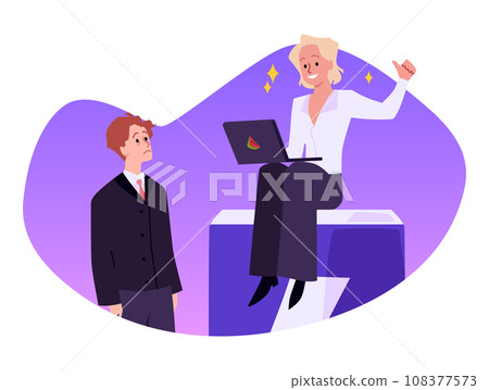 Active young businesswoman with laptop, vector works efficiently, full of power and positive energy vitality characters Active young businesswoman with laptop, vector works efficiently, full of power and positive energy vitality characters 108377573