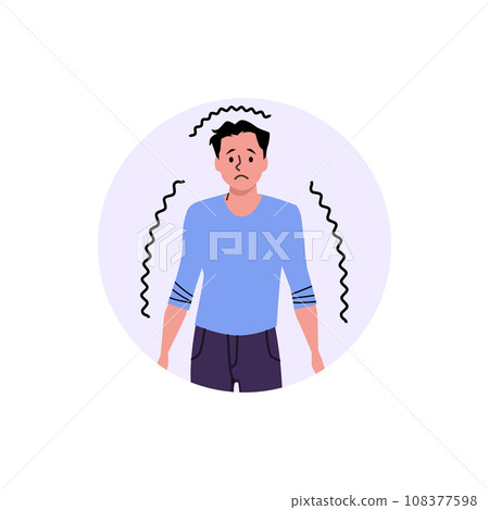 Shaking trembling man, vector illustration on white background. Shaking trembling man, vector illustration on white background. 108377598