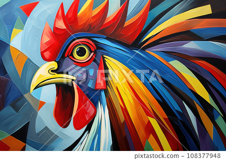 Abstract chicken painting. Animals art. Farm animals. 108377948