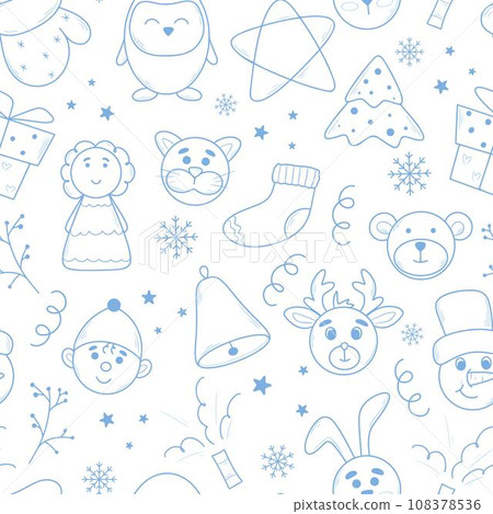 Christmas eve seamless doodle pattern Christmas eve seamless doodle pattern 108378536