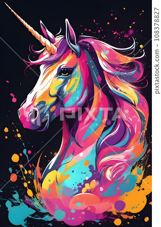 animation cell style super buff muscular unicorn 108378827