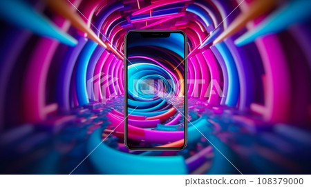 Shopping ideas using a smartphone on Cyber Monday, online trading, web banner idea 108379000