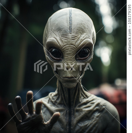 Portrait of an alien, first contact, idea for a cover or screensaver, space flights Portrait of an alien, first contact, idea for a cover or screensaver, space flights 108379195