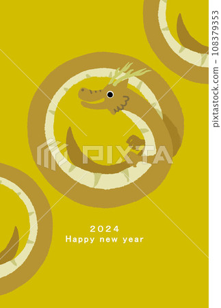 2024 Year of the Dragon New Year's card template 2024 Year of the Dragon New Year's card template 108379353