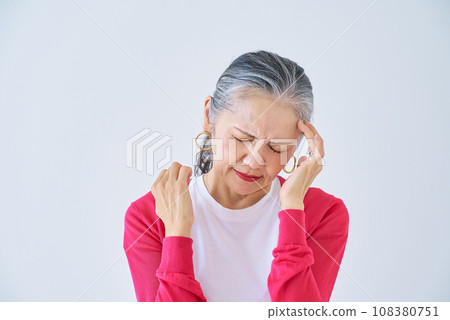 Silver woman suffering from headache Silver woman suffering from headache 108380751
