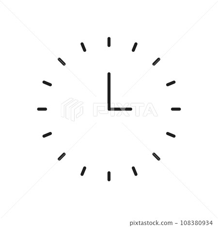 Retro wall watch with face and hands isolated outline icon. Vector timepiece with dial, clock timer outline icon. Alarm rotating hands, time sign 108380934