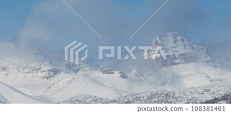 Snowy mountains. 108381461