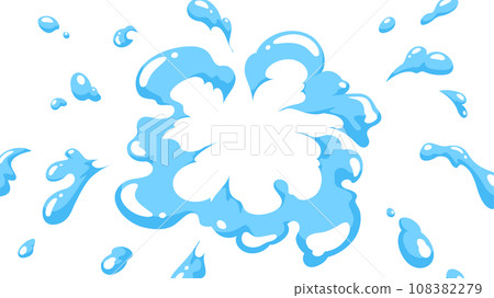 Illustration of water splashes spreading round Illustration of water splashes spreading round 108382279