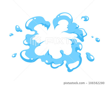 Illustration of water splashes spreading round 108382280
