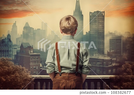 American child boy city. Cute minority. Generate Ai American child boy city. Cute minority. Generate Ai 108382677