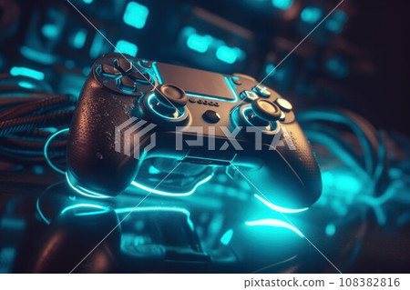 Game controller joystick. Console videogame. Generate Ai Game controller joystick. Console videogame. Generate Ai 108382816