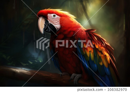Macaw parrot colorful. Animal feather. Generate Ai 108382970