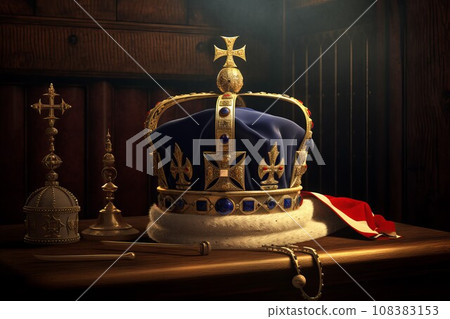 Coronation crown. Gold royal united. Generate Ai Coronation crown. Gold royal united. Generate Ai 108383153