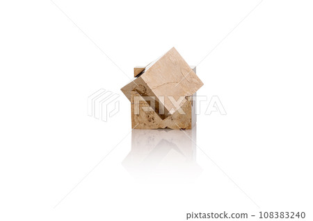 Pyrite isolated single shiny mineral stone, fool's gold, cubic gems, on white and transparent background 108383240