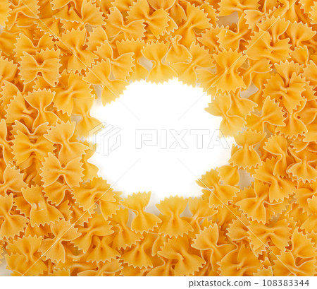 Different types and shapes of dry italian pasta Different types and shapes of dry italian pasta 108383344