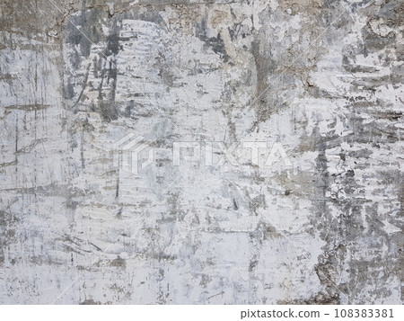 White grunge stucco cement background with dirty gray pattern texture 108383381