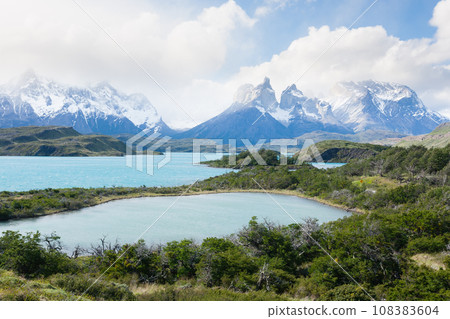 Chilean Patagonia landscape, Torres del Paine National Park 108383604