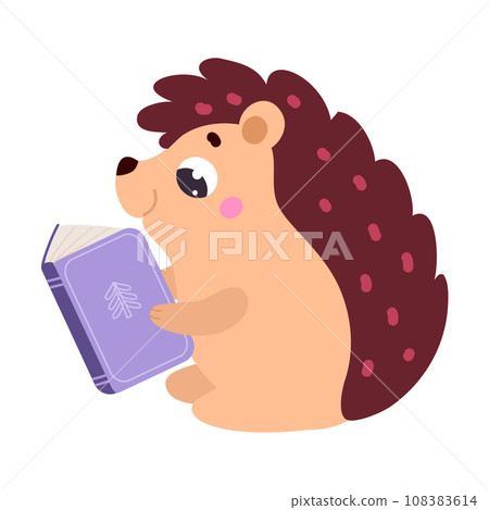 Cute Hedgehog Character Sitting and Read Book Vector Illustration Cute Hedgehog Character Sitting and Read Book Vector Illustration 108383614