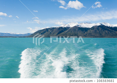 Navigation on Argentino lake, Patagonia landscape, Argentina 108383681