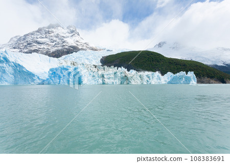 Spegazzini Glacier view from Argentino lake, Patagonia landscape, Argentina Spegazzini Glacier view from Argentino lake, Patagonia landscape, Argentina 108383691