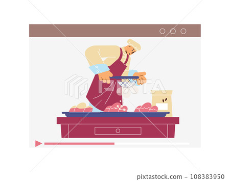 Confectioner cooking dessert video tutorial. Confectioner cooking dessert video tutorial. 108383950