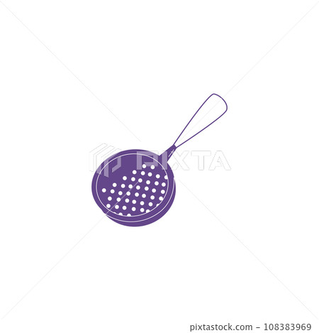 Confectionery sieve for homemade cooking, kitchen equipment for sifting flour, powder, baking tools vector isolated Confectionery sieve for homemade cooking, kitchen equipment for sifting flour, powder, baking tools vector isolated 108383969
