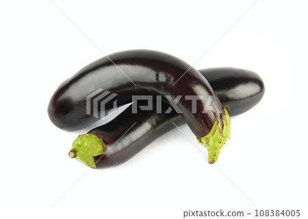Two eggplants isolated on a white . 108384005