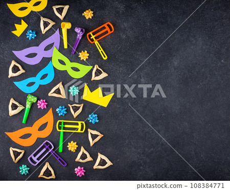 Jewish holiday Purim celebration concept Jewish holiday Purim celebration concept 108384771