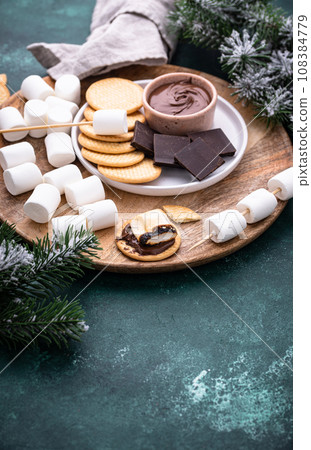 Smores with marshmallow, chocolate and crackers Smores with marshmallow, chocolate and crackers 108384779