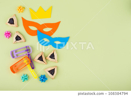 Jewish holiday Purim celebration concept Jewish holiday Purim celebration concept 108384794