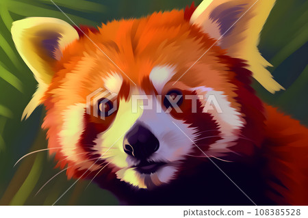 Cute red panda. Neural network AI generated art 108385528