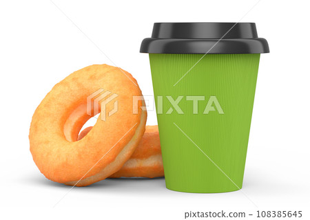 Paper coffee cup for cappuccino, americano, espresso, mocha, latte on white 108385645