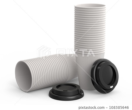 Set of paper coffee cups for cappuccino, americano, espresso, mocha, latte Set of paper coffee cups for cappuccino, americano, espresso, mocha, latte 108385646