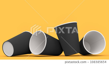 Set of paper coffee cups for cappuccino, americano, espresso, mocha, latte Set of paper coffee cups for cappuccino, americano, espresso, mocha, latte 108385654