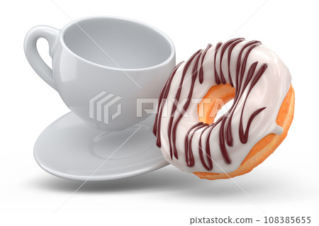 Ceramic coffee cup for cappuccino, americano, espresso, mocha, latte on white 108385655