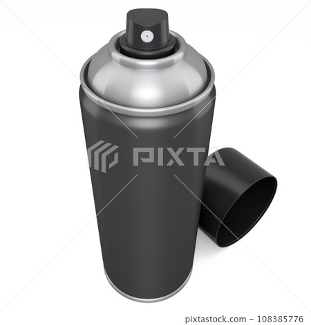 Can of spray paint isolated on white background. Spray bottle and dispenser Can of spray paint isolated on white background. Spray bottle and dispenser 108385776