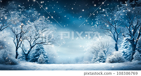 Festive xmas illustrative style magic night scene Festive xmas illustrative style magic night scene 108386769