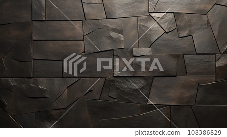 Bronze patinated geometric tiles Bronze patinated geometric tiles 108386829