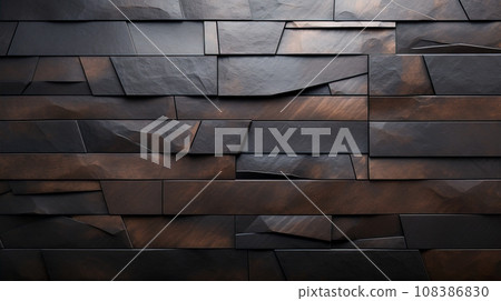 Bronze patinated geometric tiles 108386830
